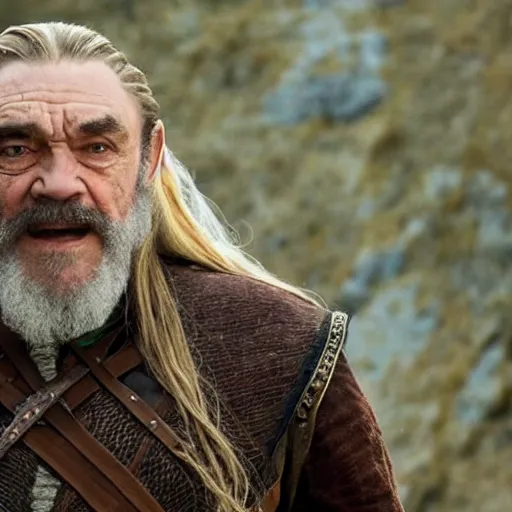 Image similar to John Rhys-Davies as Legolas