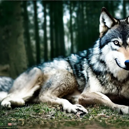 Prompt: A realistic photo of a wolf and snake hybrid animal, hyper-realistic, 8K HDR, 50 mm bokeh, fashion photography.