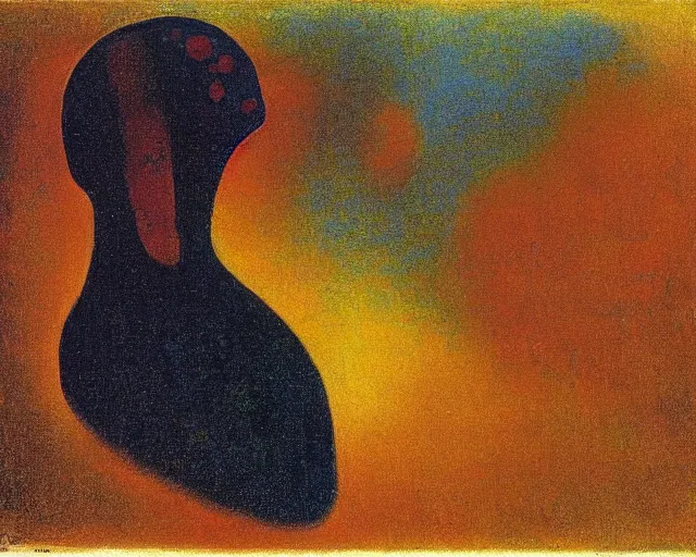 Image similar to Void of the soul. Odilon Redon. Dali.