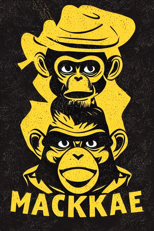 Prompt: Portrait of a Monkey with a cigarette, mafia, gangster, sticker, colorful, illustration, highly detailed, simple, smooth and clean vector curves, no jagged lines, vector art, smooth