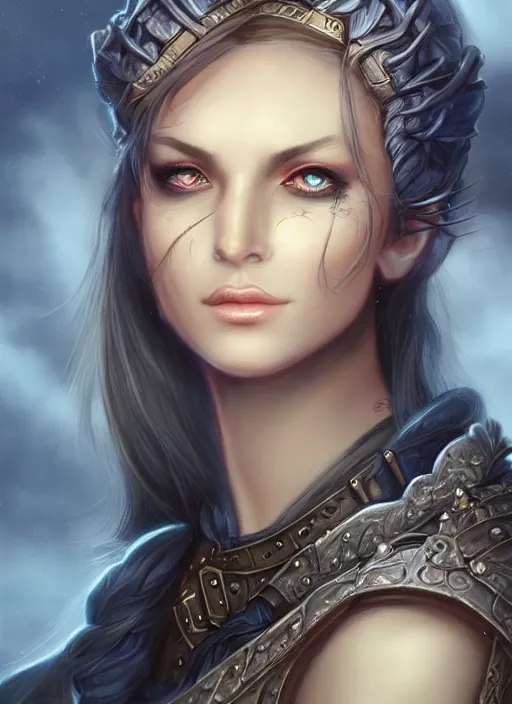 Image similar to a higly detailed airbrush portrait painting of a fantasy character, fantasy portrait, pinterest, baldur's gate, dynamic lighting, ambient lighting, deviantart