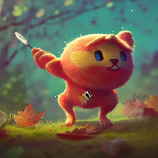 Prompt: 🍁 cute, illustration, digital art, inspired by kirby's epic yarn, by greg rutkowski, sharp, masterpiece, highly detailed, photorealistic, octane render, 8 k, unreal engine 5, trending on artstation, vivid colors