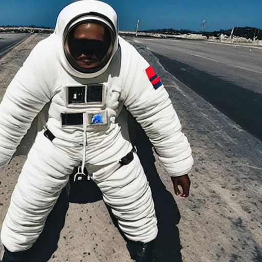 Prompt: yeezy astronaut suit