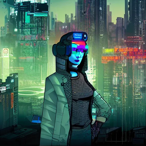 Prompt: cyberpunk hacker in front of bangkok by josan gonzalez