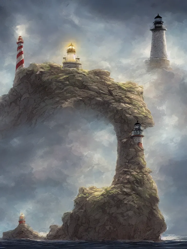 Image similar to lighthouse by disney concept artists, blunt borders, rule of thirds