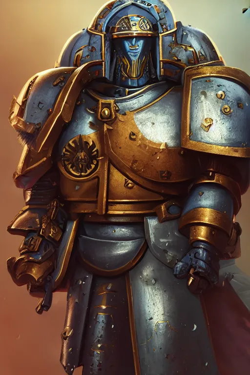 Image similar to armor portrait heros warhammer 4 0 k horus heresy fanart - the primarchs emperor by johannes helgeson animated with vfx concept artist & illustrator global illumination ray tracing hdr fanart arstation zbrush central hardmesh 8 k octane renderer comics stylized