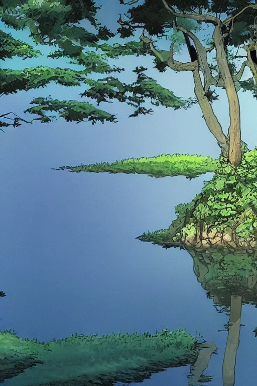 Prompt: beautiful water, lake, studio ghibli still,