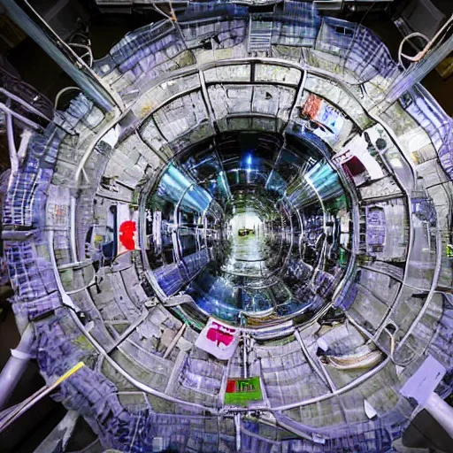 Image similar to an amazing surreal real photo of the large hadron collider made entirely out of a pile of laundry, coverup, conspiracy, lazy scientists saving on laundromat bills