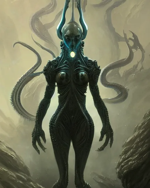 Prompt: Alien god, fantasy, intricate, elegant, highly detailed, digital painting, artstation, concept art, smooth, sharp focus, illustration, by artgerm and greg rutkowski