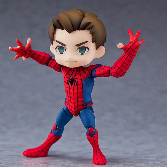 Image similar to tom holland, an anime nendoroid of tom holland spiderman, figurine, detailed product photo