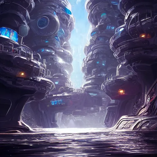 Image similar to beautiful underwater futuristic city, trending on artstation