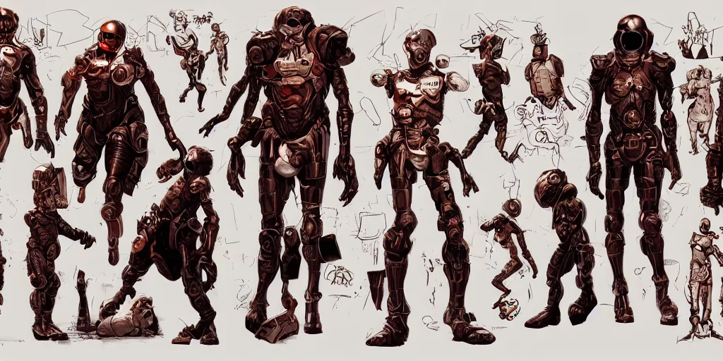 Prompt: doom patrol, character sheet, concept design, contrast, kim jung gi, greg rutkowski, zabrocki, karlkka, jayison devadas, trending on artstation, 8 k, ultra wide angle, pincushion lens effect