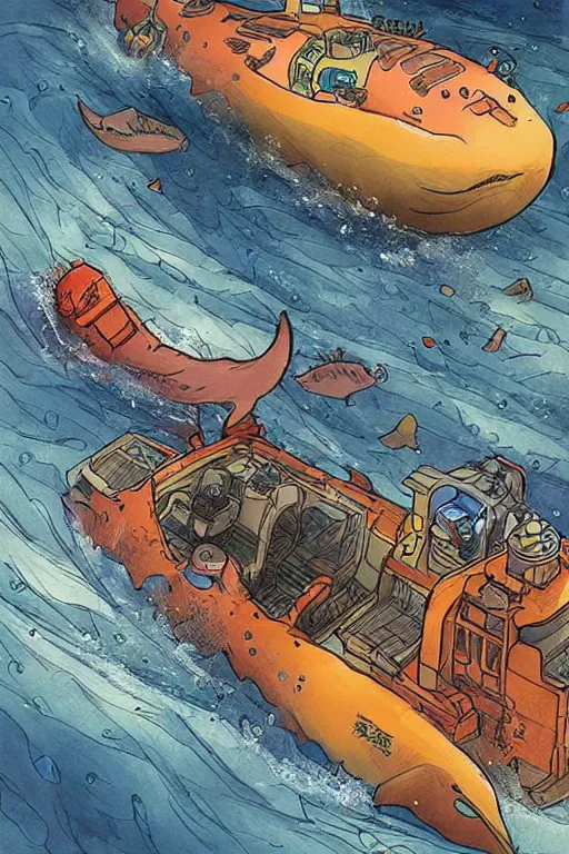 Image similar to journey to the deepest sea, art by eric - anthony johnson, sketch by jacqueline e, color by bo feng lin