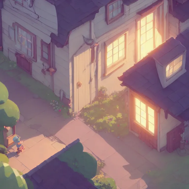 Prompt: isometric view, a lovely cottage, plain background, cory loftis, james gilleard, atey ghailan, makoto shinkai, goro fujita, studio ghibli, rim light, exquisite lighting, clear focus, very coherent, soft painting