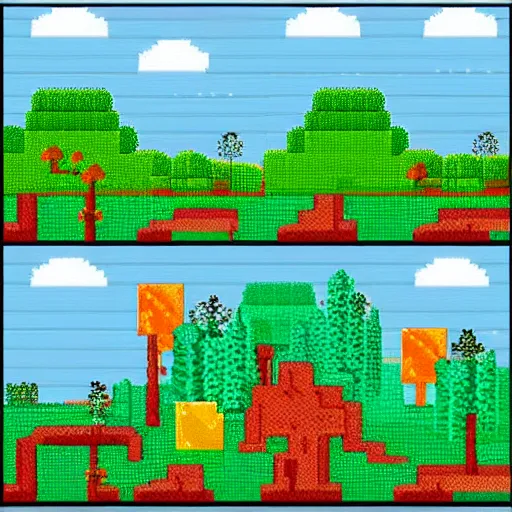 Prompt: landscape pixel art