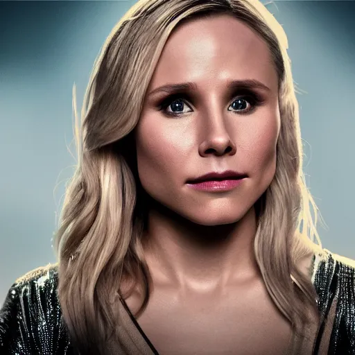 Prompt: Kristen Bell in Star Wars, glowing, dramatic, cinematic, Sony a7R IV, symmetric balance, polarizing filter, Photolab, Lightroom, 4K, Dolby Vision, Photography Award