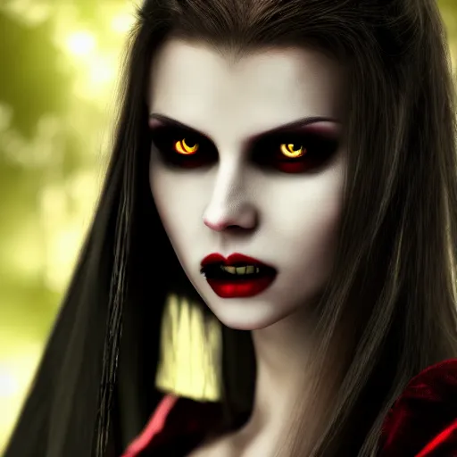 Prompt: photo of a real-life beautiful female vampire warrior, 4k, highly detailed
