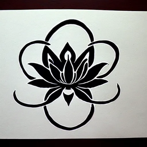 Image similar to zen calligraphic lotus, ink