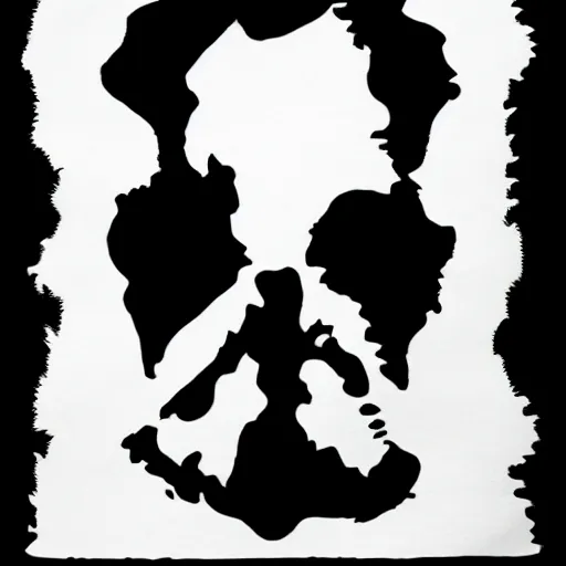 Prompt: one big inkblot on the paper, rorschach test, symmetrical, lightly styled to George Lucas