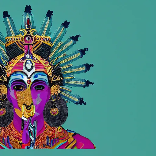 Prompt: album cover design design depicting vishnu, by jonathan zawada, pi - slices, and tristan eaton, digital art