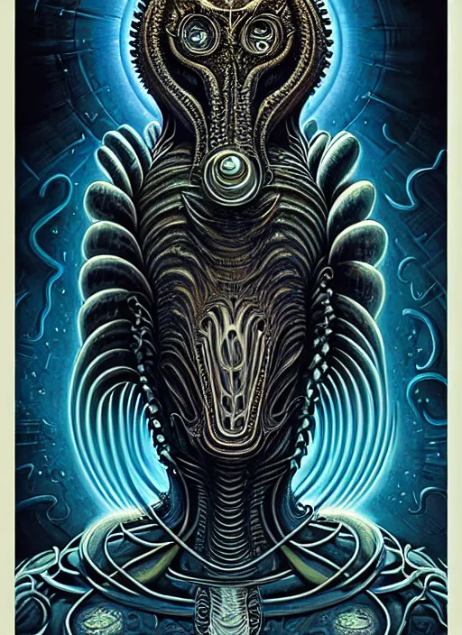 Image similar to cosmic lovecraft giger fractal random animal portrait, pixar style, by tristan eaton stanley artgerm and tom bagshaw.