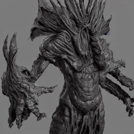 Prompt: a giant demon baby eldenring boss, zbrush, arnold render, unrealengine 5, dark souls, horror, extremely detailed