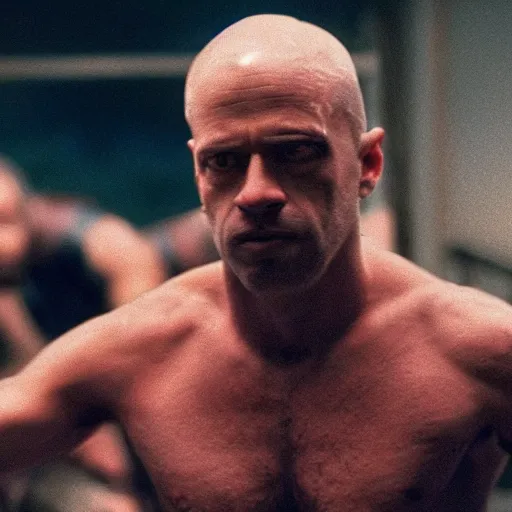 Prompt: Homer in the movie Fight Club 8k hdr movie still