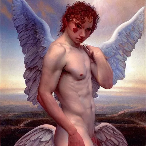 Image similar to an amazing masterpiece of art by gerald brom 👼 🌥️, rocco, baroque