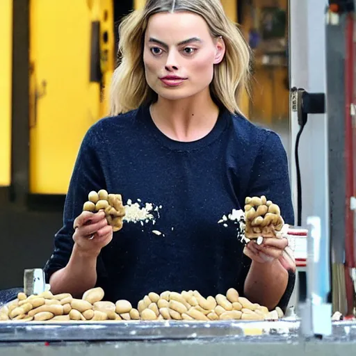 Image similar to margot robbie eating beans from a can