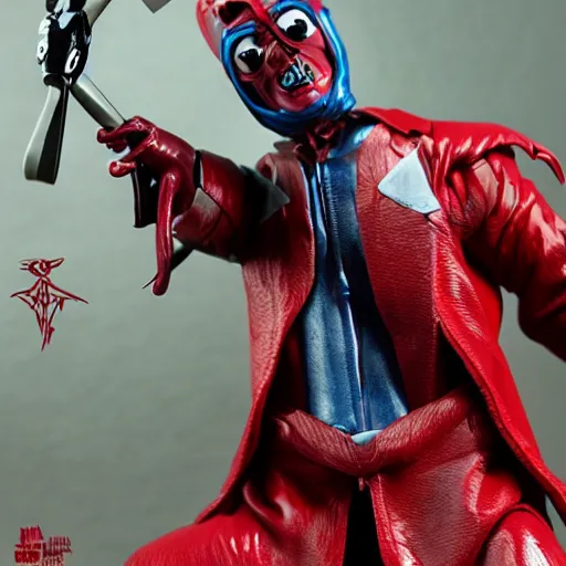 Image similar to orlan cosplay orlan, stop motion vinyl action figure, plastic, toy, butcher billy style