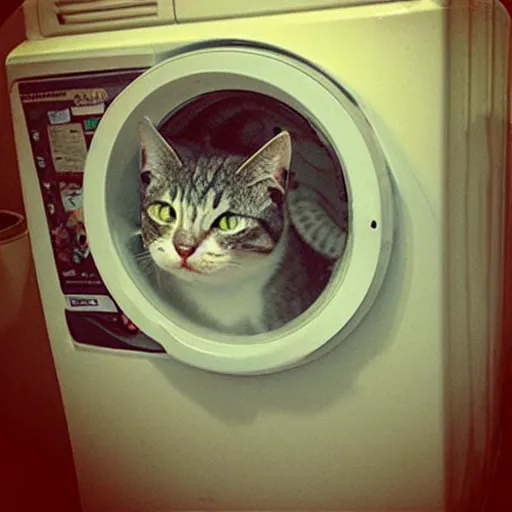 Prompt: “a washing machine full of cats”