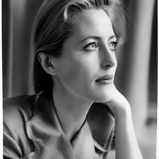 Image similar to gillian anderson by walter vogel, 1 9 6 6