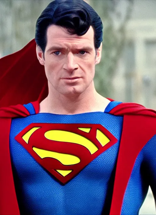 Image similar to film still of Broderick Stephen Harvey as Superman in Superman, 4k