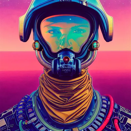 Image similar to high quality high detail portrait of a diesel punk in an alien world,, tristan eaton, victo ngai, artgerm, rhads, ross draws, hyperrealism, intricate detailed, alphonse mucha, 8 k, sci - fi, pastel colors, artstation,