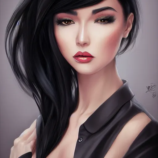 Image similar to woman with black hair by artgerm