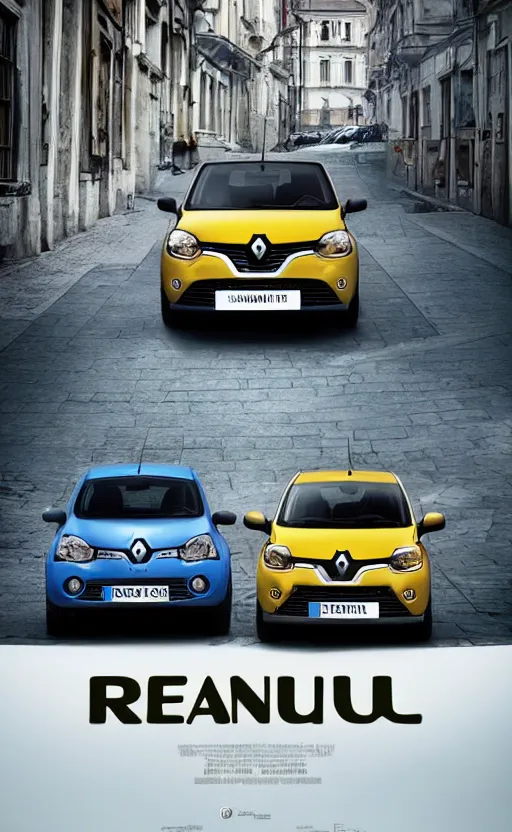 Prompt: Renault sandero in east European city. Film poster. Epic cinematic