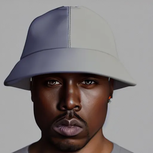 Image similar to a hat from the future, yeezy style, highly detailed, epic lighting, hyper photorealism, trending on artstation 8 k