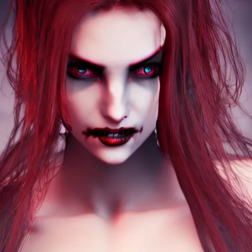 Image similar to character design, vampire lady, ominous, high definition photorealistic, unreal engine