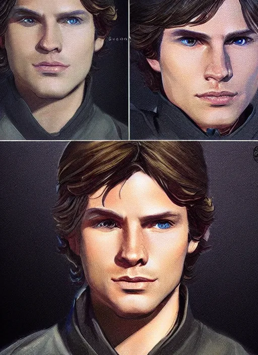 Image similar to jacen solo, jedi from star wars legends books, science fiction realistic and detailed portrait by salvador trakal, trending on artstation, great lighting