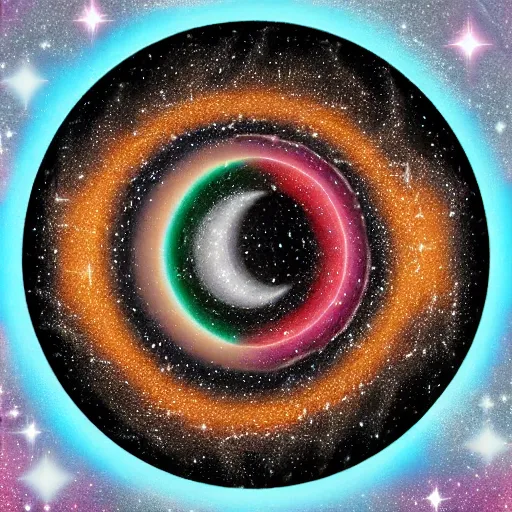 Image similar to the universe backed in a cake in an oven, digital art