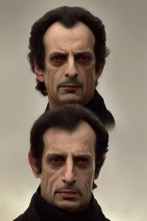 Image similar to full portrait of Gul Dukat, Regal, Realistic, Refined, highly Detailed Digital Art, Oil Painting, William-Adolphe Bouguereau, WLOP, Dynamic lighting, daily deviation, beautiful character illustration by Greg Rutkowsktrending on artstation, Cinematic Lighting, Unreal Engine, 8k, HD