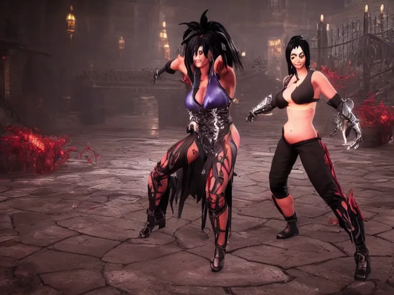 Prompt: Elvira in in Mortal Kombat 11, PS5, 5k, in-game cimematic, official media