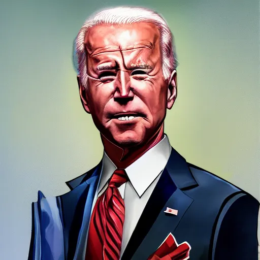 Image similar to a disco elysium portrait of Biden, highly detailed