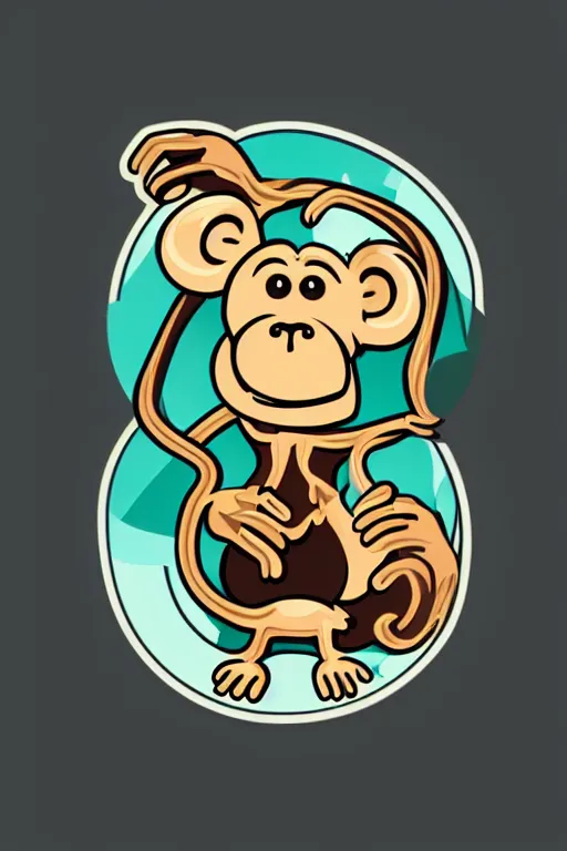 Image similar to Weed smoking monkey, sticker, andromorphic, colorful, illustration, highly detailed, simple, smooth and clean vector curves, no jagged lines, vector art, smooth