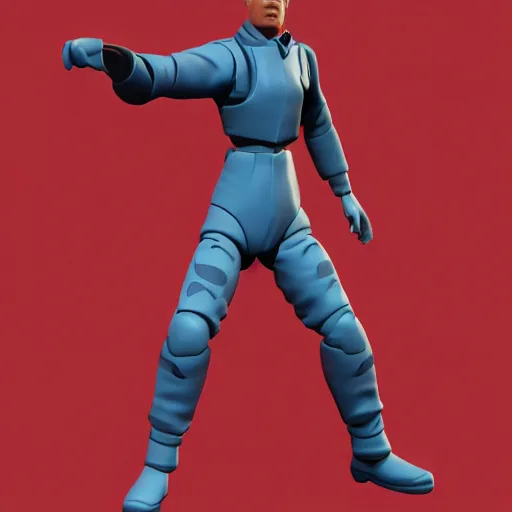 Image similar to a commander sterling action - figure, 8 k, high - res, cinema 4 d