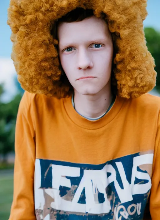 Prompt: portrait photo still of real life teen beavis, 8 k, 8 5 mm, f. 1 4