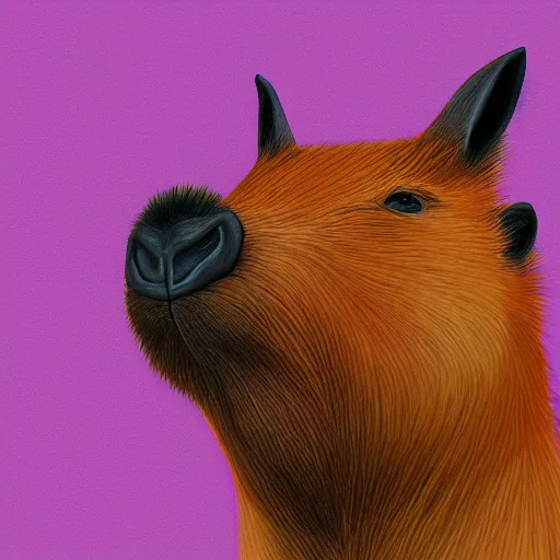 Image similar to a digital painting of god capybara