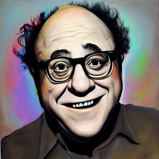 Image similar to Danny Devito painting by James Jean