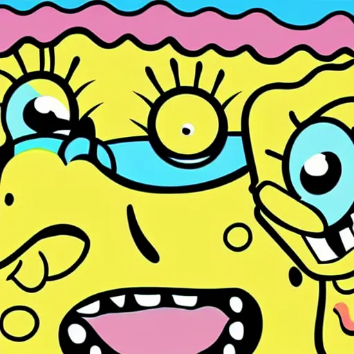Image similar to spongebob, illustration, art, style cartoon by meatcanyon,