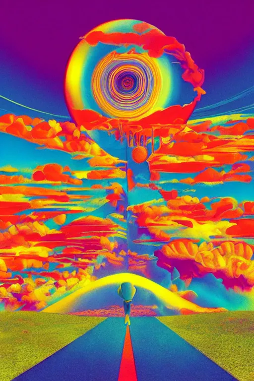 Prompt: a psychedelic dream, by storm elvin thorgerson colorful flat surreal design, hd, 8 k, artstation